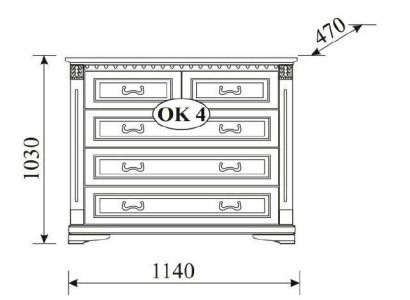 Classic Chest of drawers Chests of drawers Wardrobe Sideboard Solid Furniture Colonial new OK4